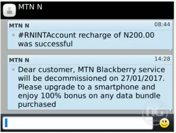 MTN To End Blackberry Services In Nigeria On January 27